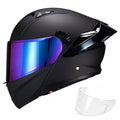 Modular Motorcycle Helmet Dual Visor Flip Up Full Face Matte Black XXL D363