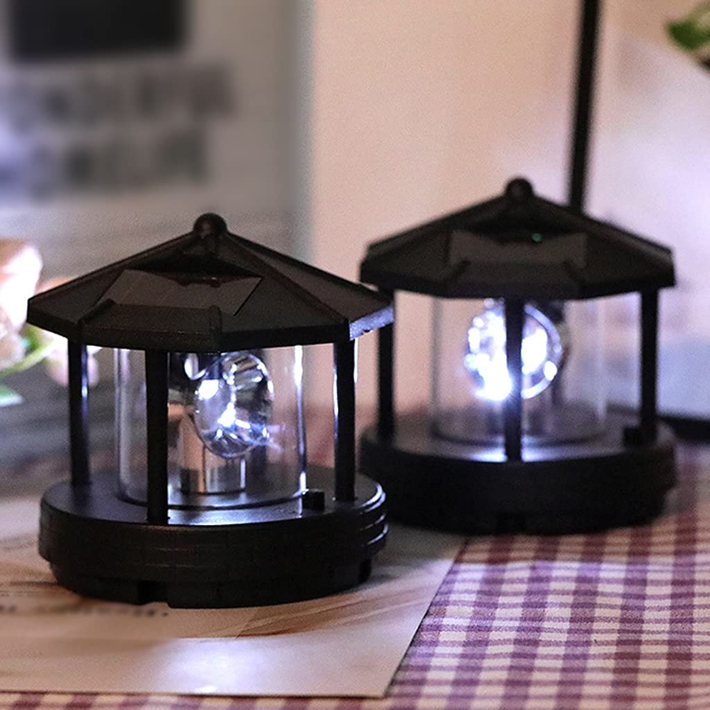 2 Pcs Solar Powered Lighthouse Shape Light N725383