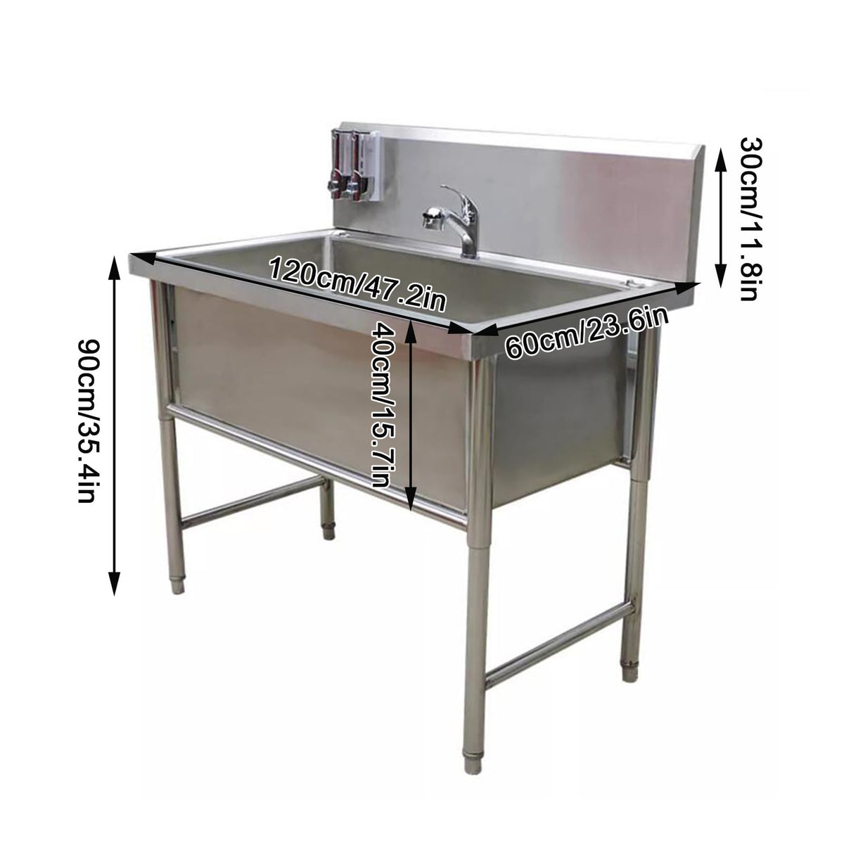 Stainless Steel Dog Grooming Tub with Stairs and Faucet G1723