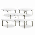 72-Inch Round Folding Tables 5-Pack Heavy-Duty Plastic O157