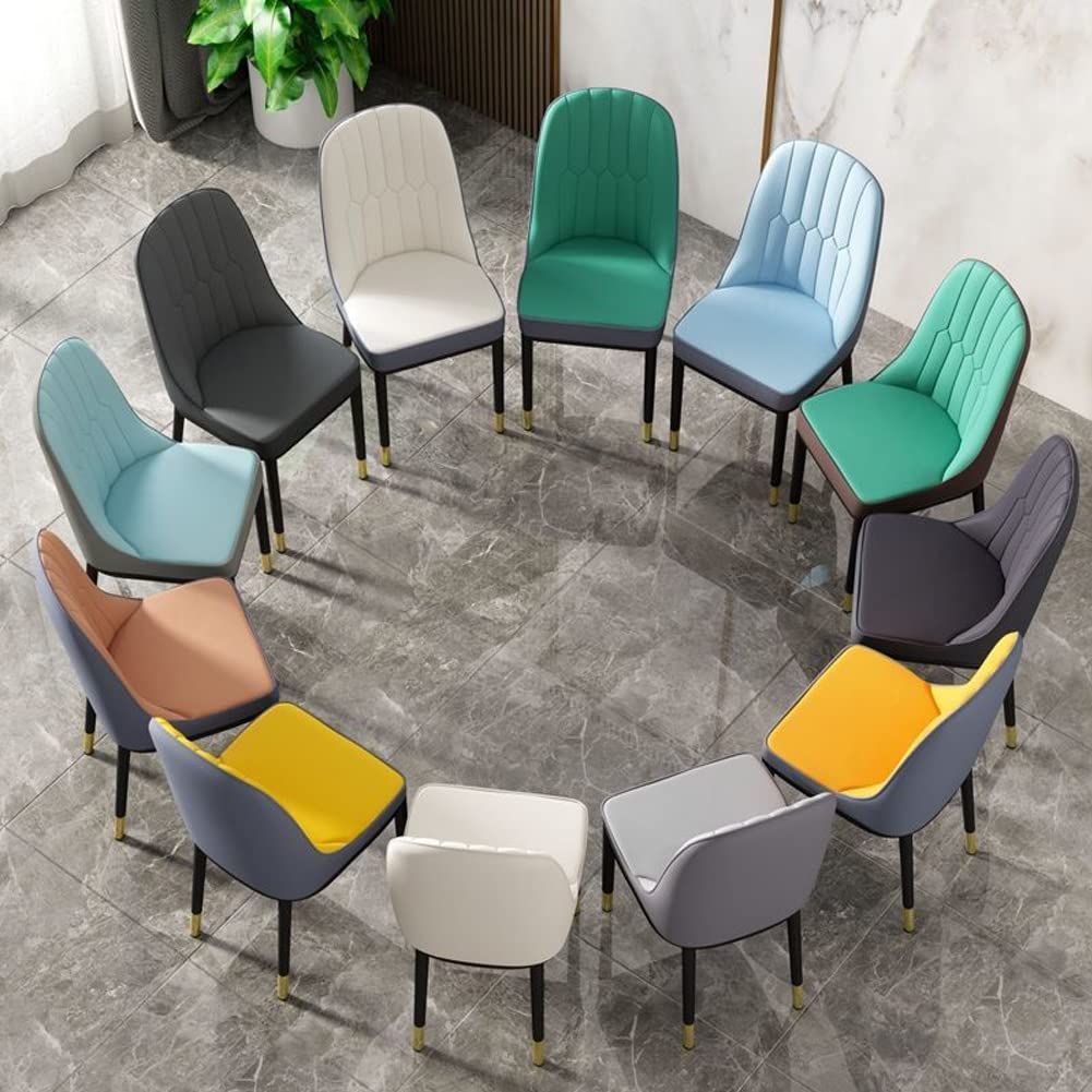Orange Faux Leather Dining Chairs Set of 6 F1343