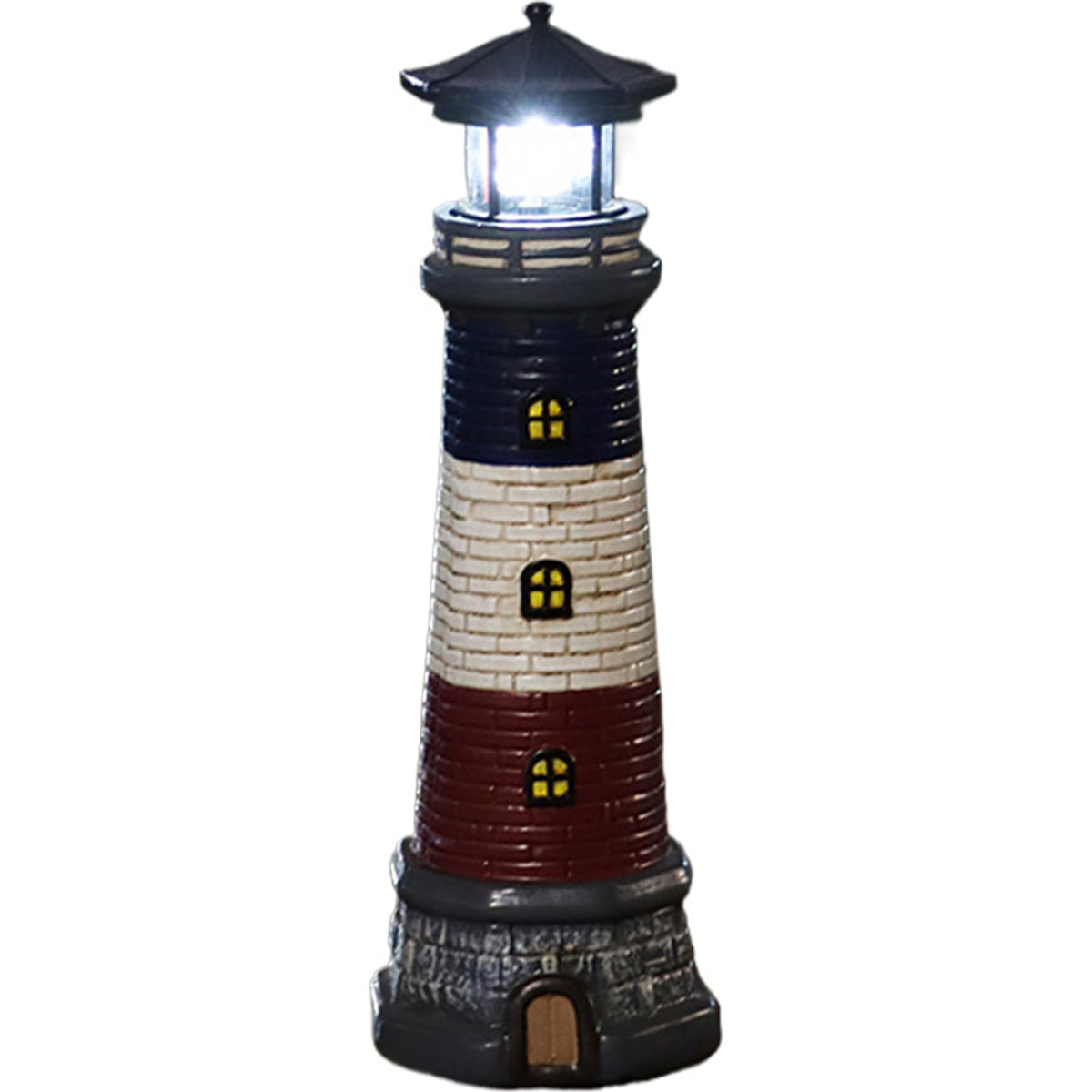 15" Tall Waterproof Resin Lighthouse Lamp with 360° Rotating LED R6516