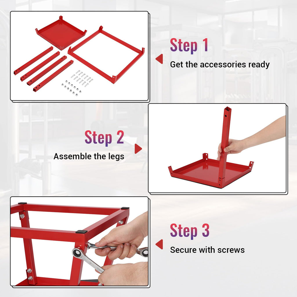 Steel Jump Box Set with Non-Slip Rubber Pad R4781