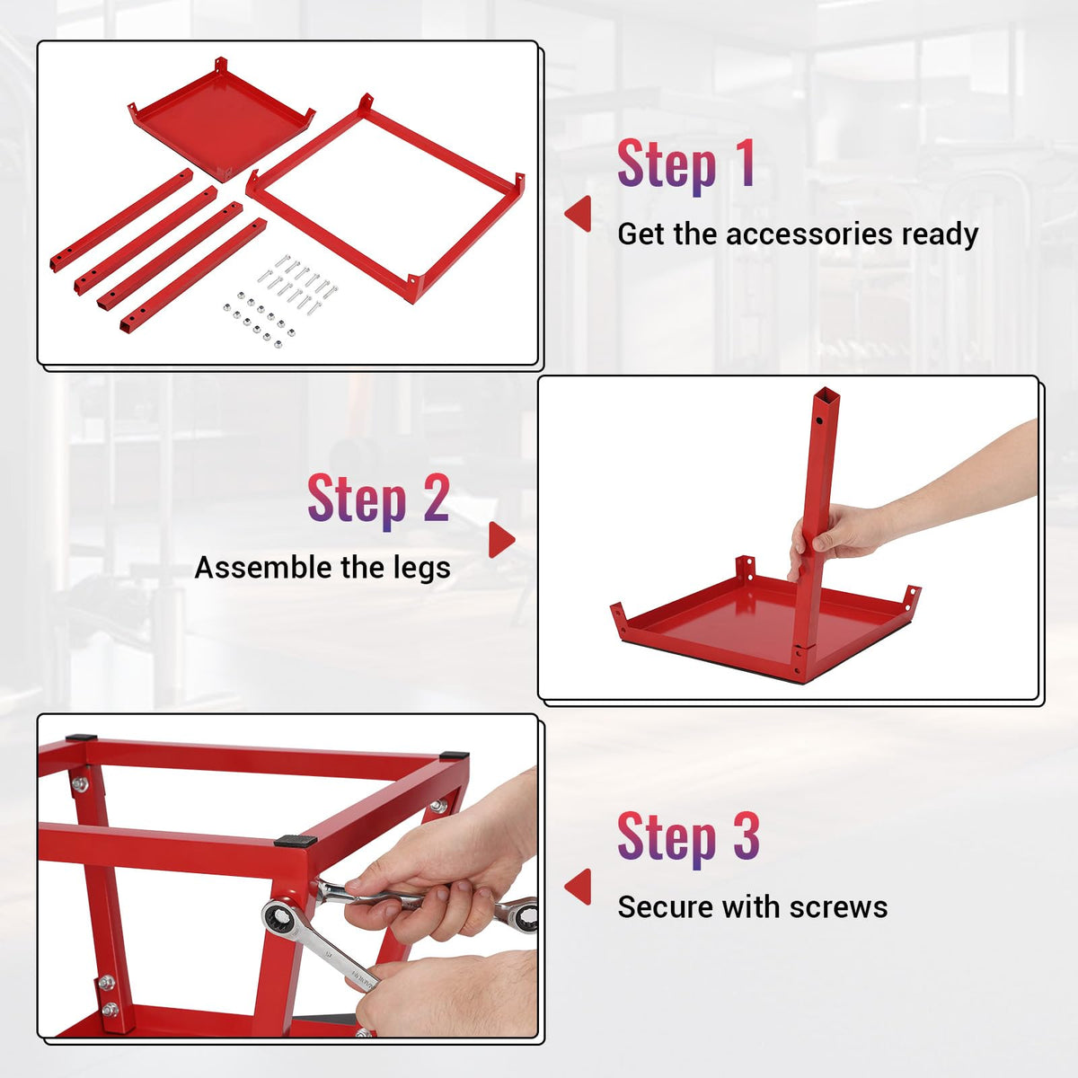 Steel Jump Box Set with Non-Slip Rubber Pad R4781
