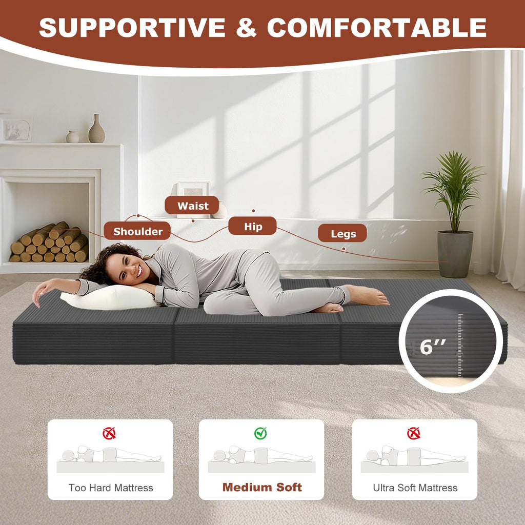 6-Inch Tri-Fold Foldable Mattress T5402
