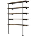 14" Deep 2Pcs Industrial Retro Wall Mount Iron Pipe Shelf Q274