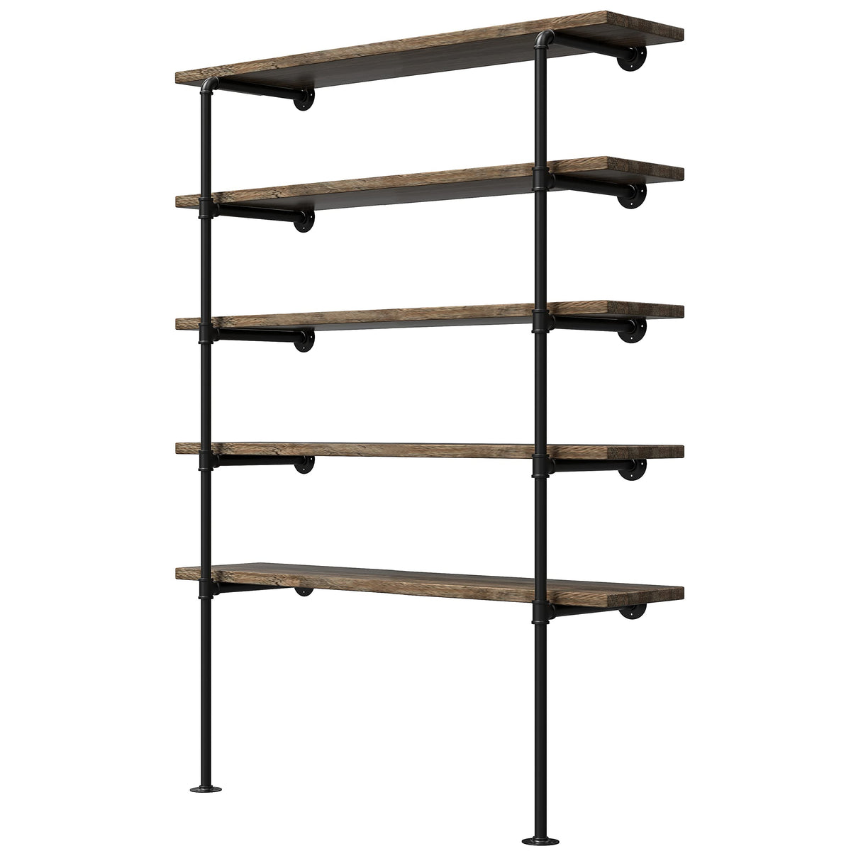 14" Deep 2Pcs Industrial Retro Wall Mount Iron Pipe Shelf Q274