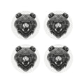 Black and White Bear Head Leather Coasters Set of 4 H4618