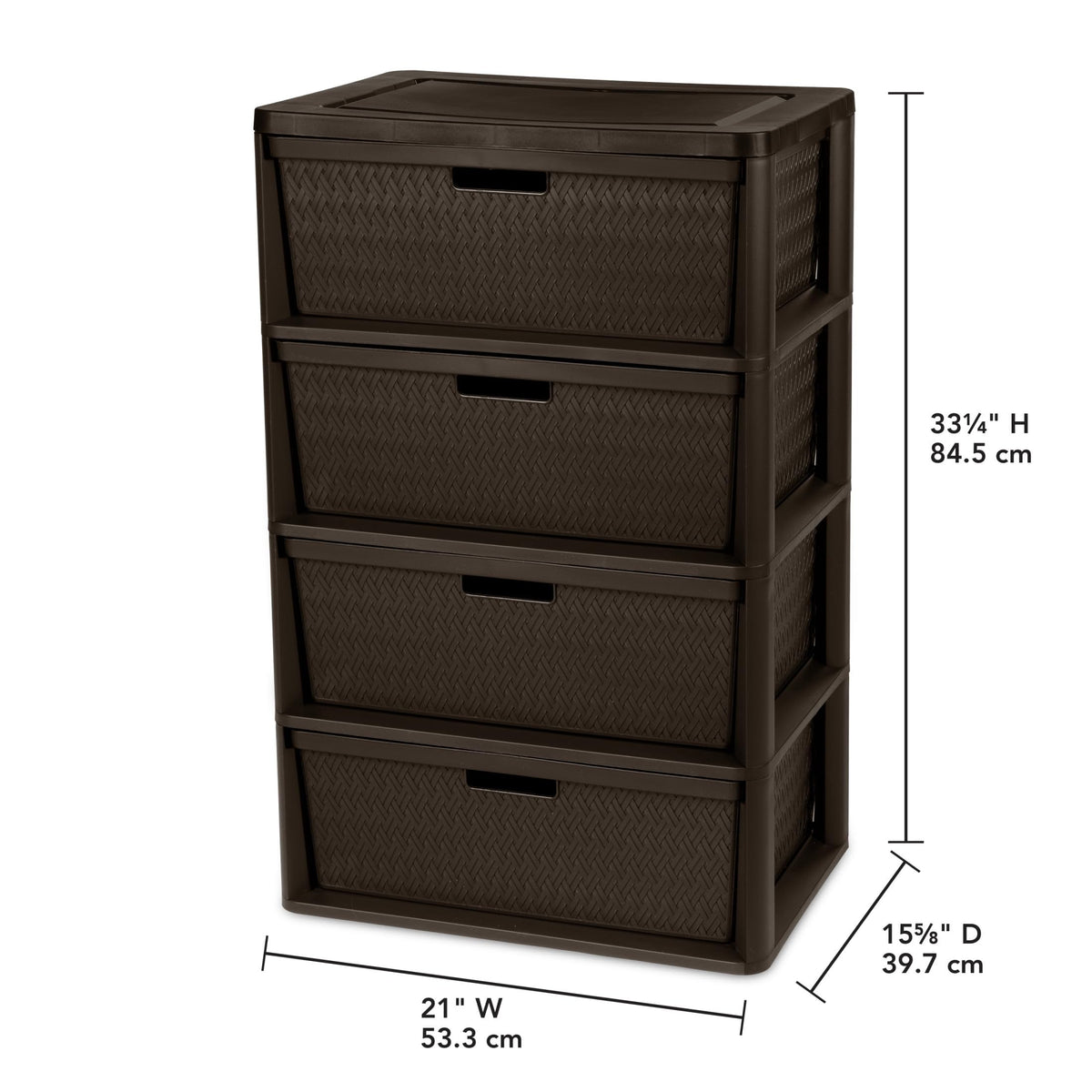 4 Drawer Brown Storage Tower C908