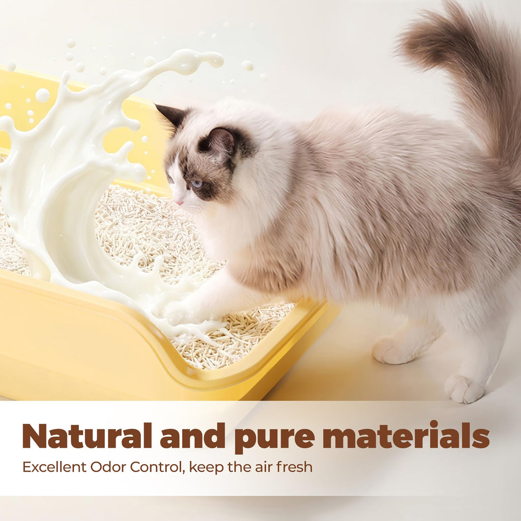 Tofu Cat Litter, Non-Stick, Odor Control, Flushable, Clumping, 99.9% Dust-Free, 5.5lb × 3 Bags H6595