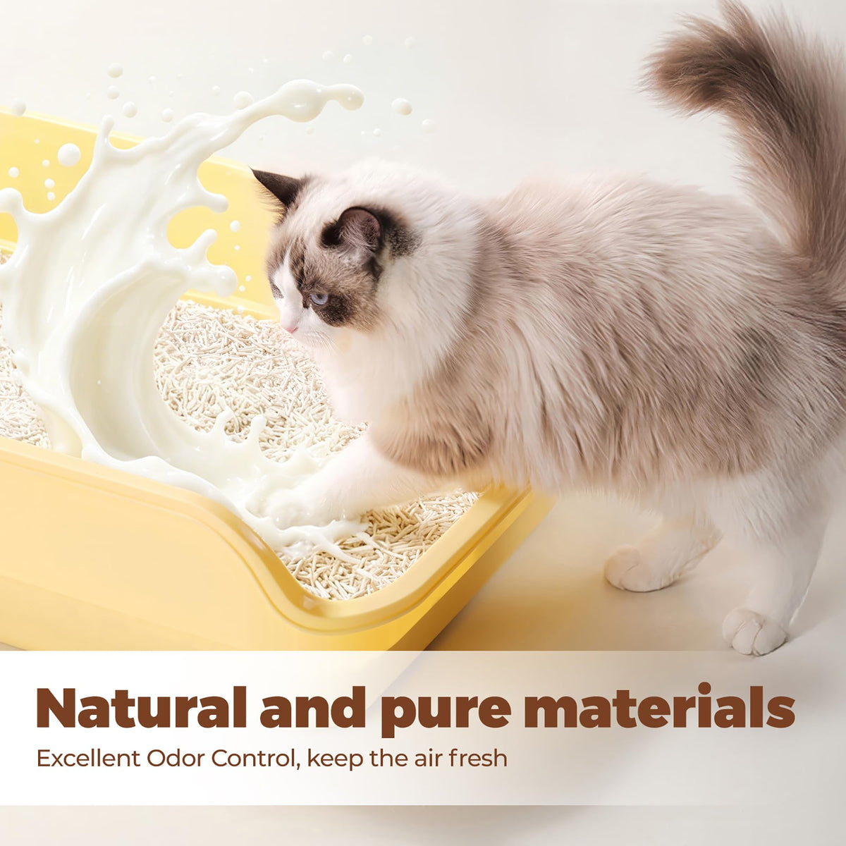 Tofu Cat Litter, Non-Stick, Odor Control, Flushable, Clumping, 99.9% Dust-Free, 5.5lb × 3 Bags H6595