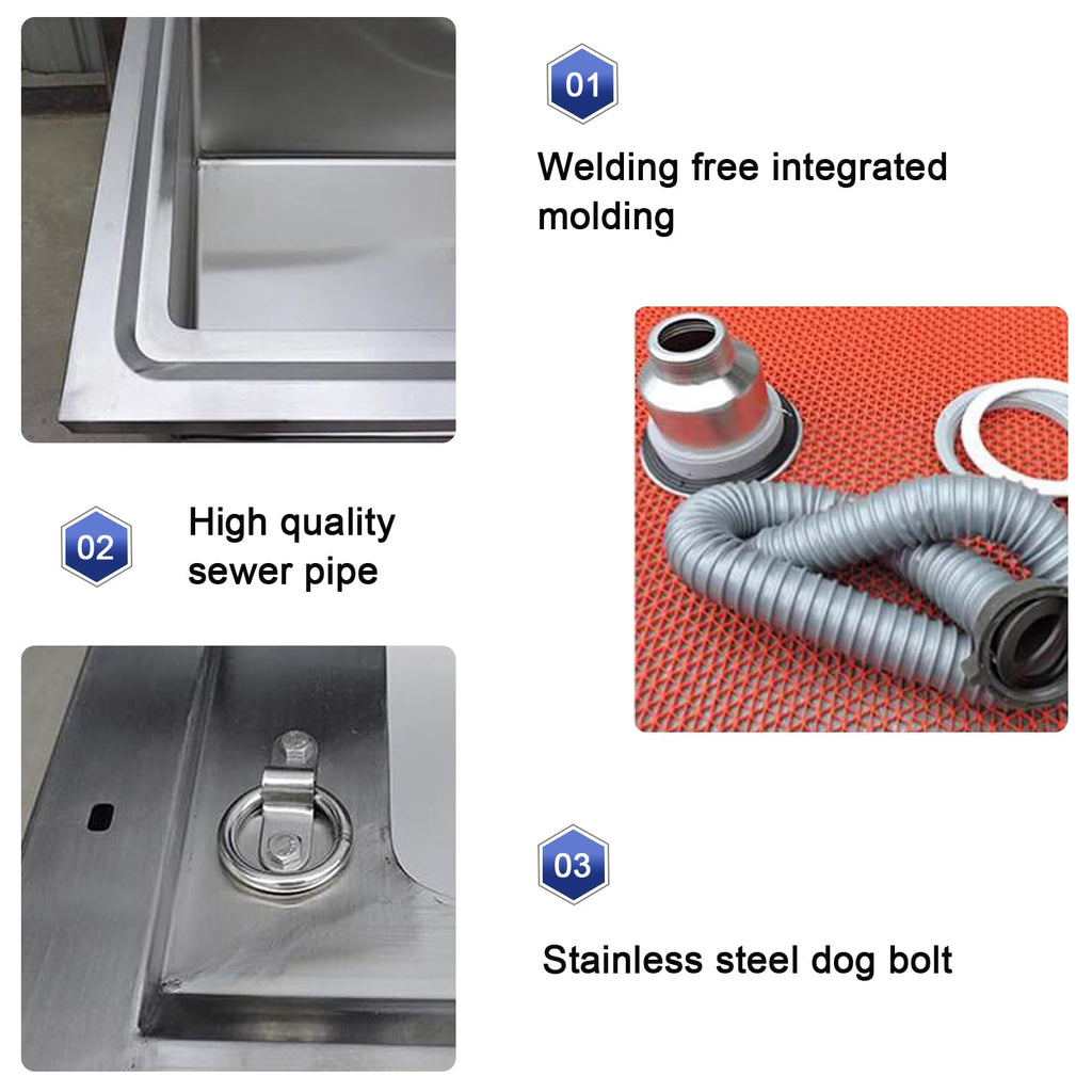 Stainless Steel Dog Grooming Tub with Stairs and Faucet G1723