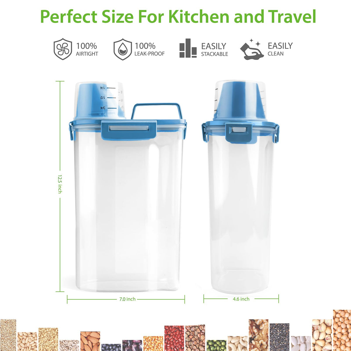 Airtight Rice Storage Container with Measuring Cup A824