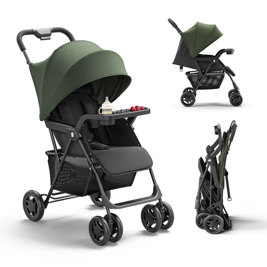 Lightweight Umbrella Travel Stroller with Near-Flat Recline Seat A4411