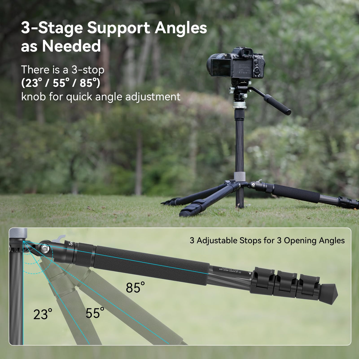 Carbon Fiber Video Travel Tripod Y20508