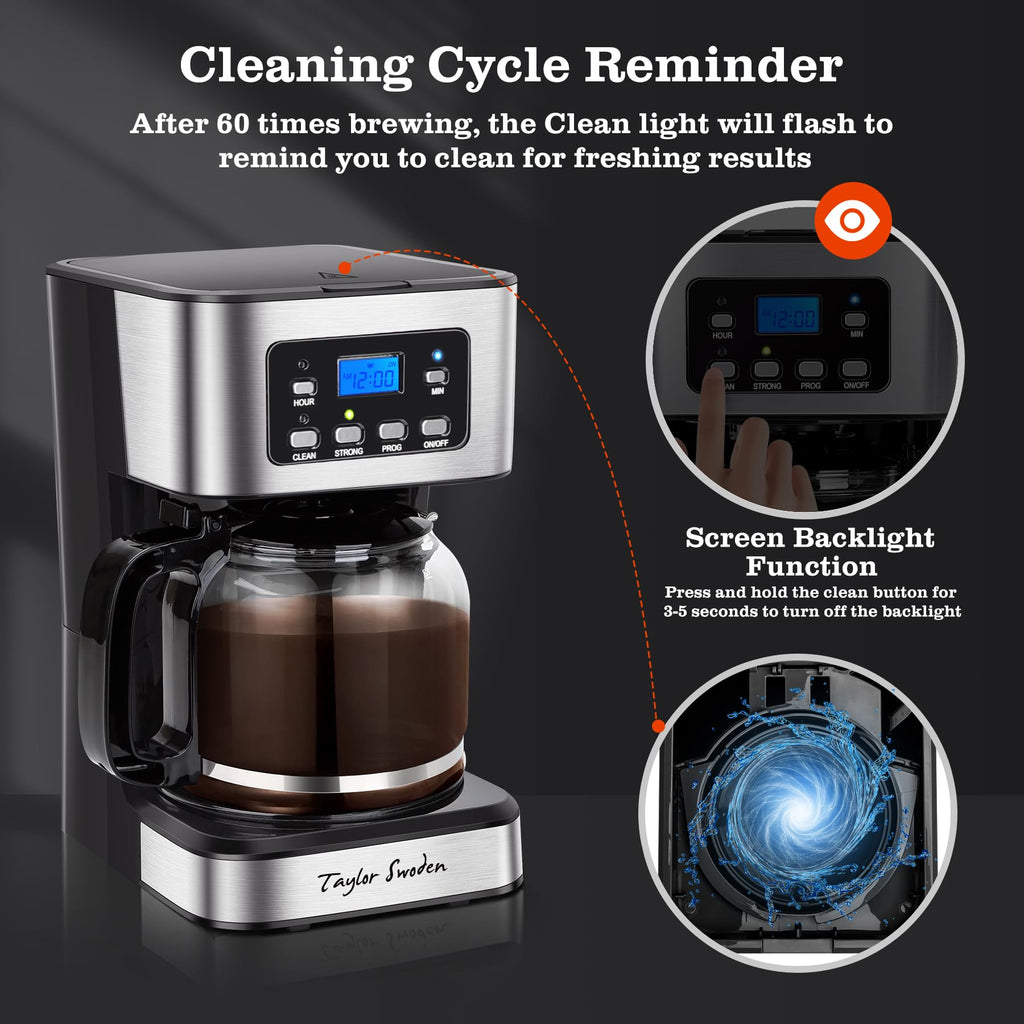 Programmable 12 Cup Drip Coffee Maker Y2874