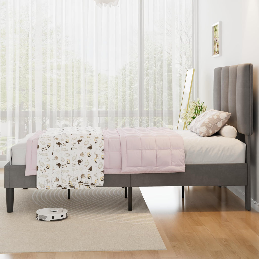 Twin Size Upholstered Bed Frame C686893
