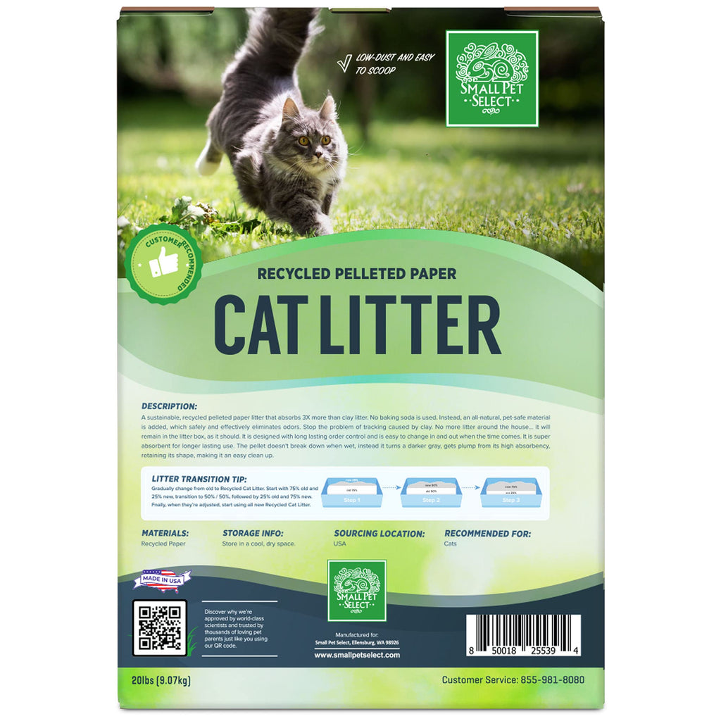 Recycled Paper Cat Litter, Non-Clumping, 20 lb V92430