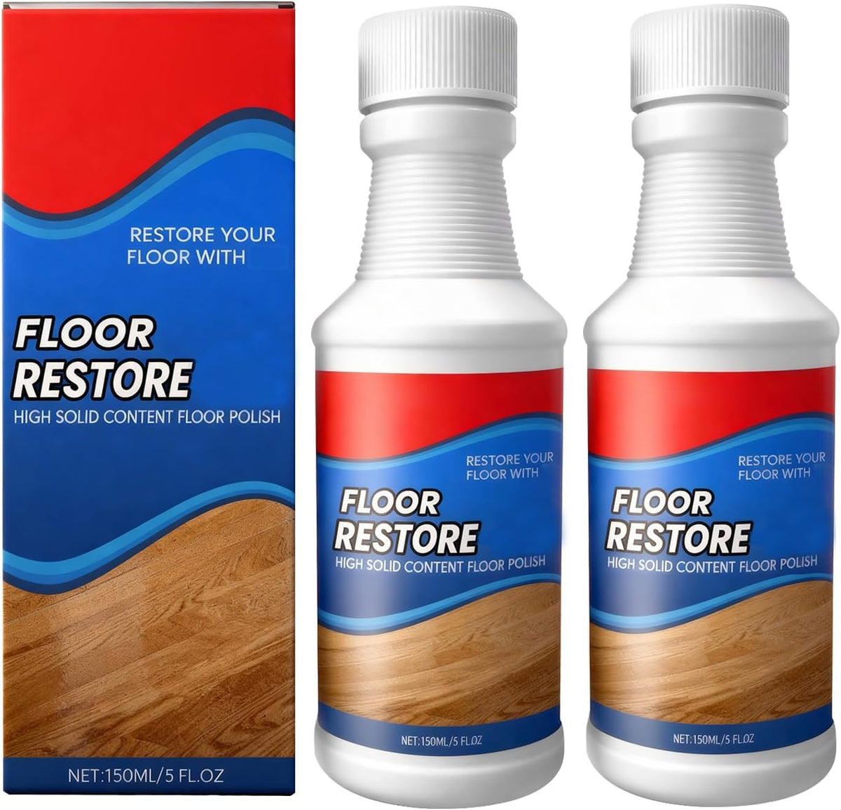 Floor Restore Cleaner, High Solid Content Floor Polish (2 PACK) T646970