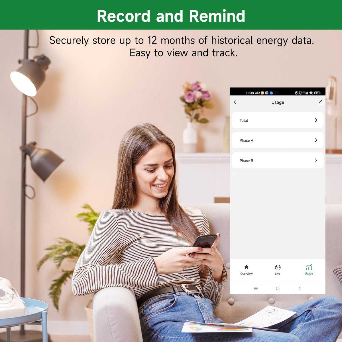 WiFi Energy Monitor with 2 * 80A Clamps S67310