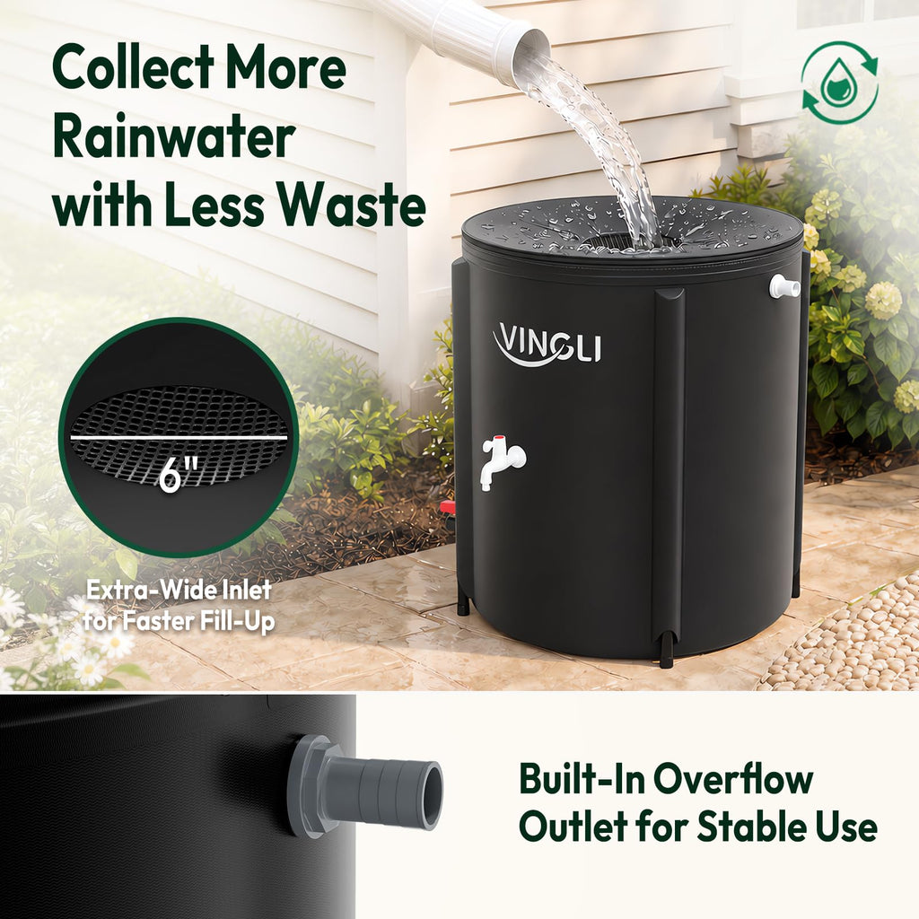 Collapsible 50 Gallon Rain Barrel E684077
