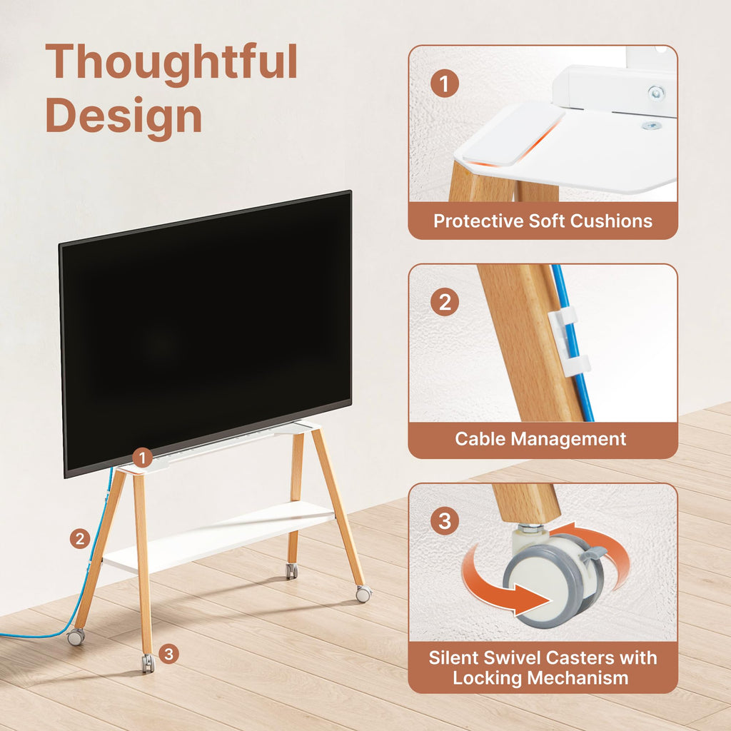 White Rolling Easel TV Stand E481296