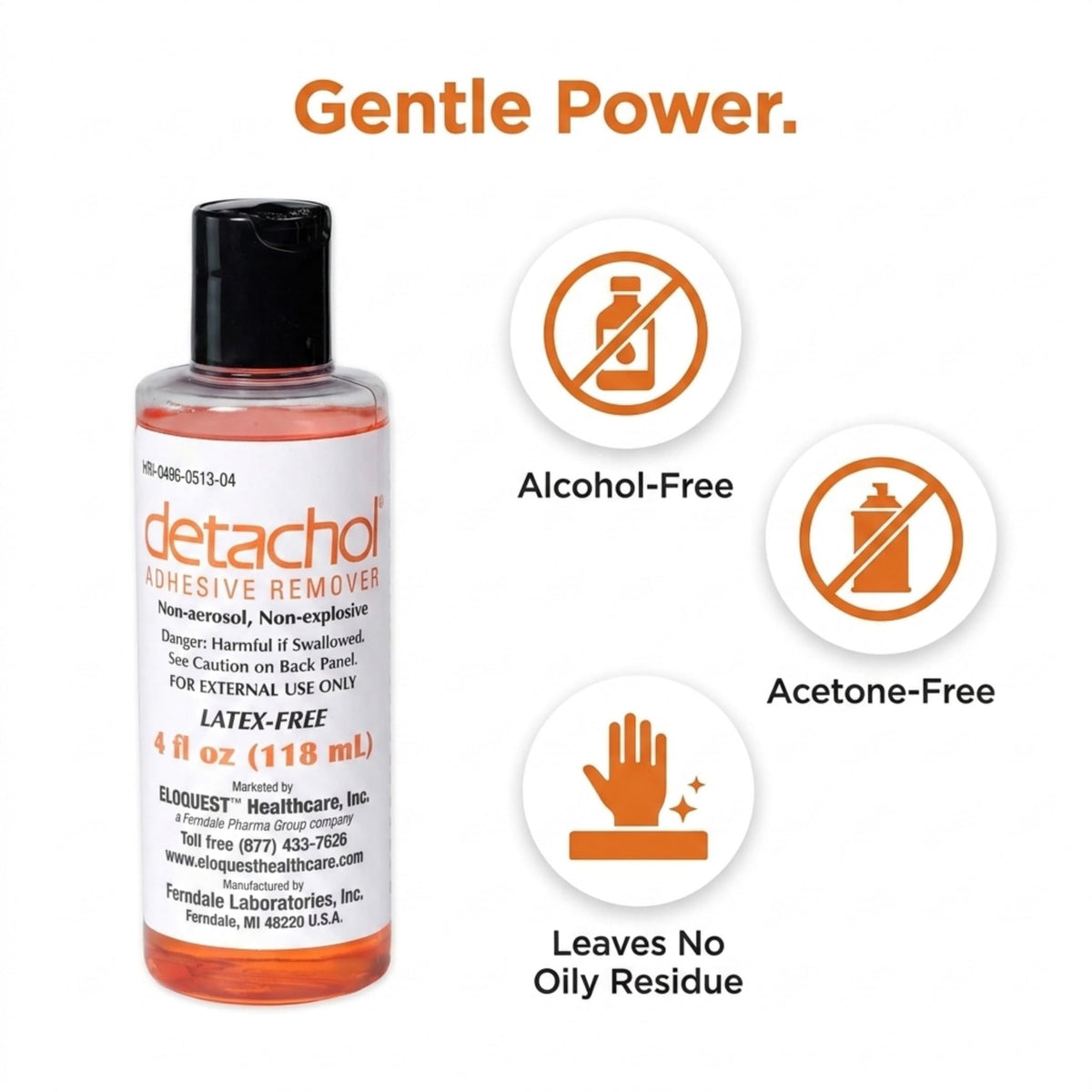 Adhesive Remover 2oz Bottle Alcohol and Acetone Free A757127