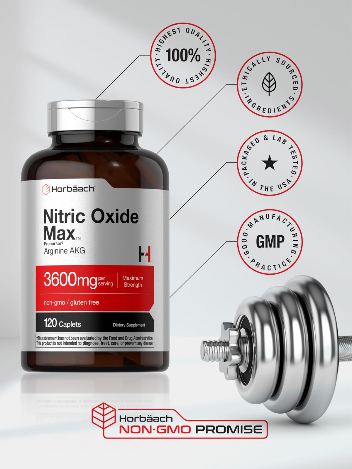 Nitric Oxide 3600mg 120 Caplets V17848