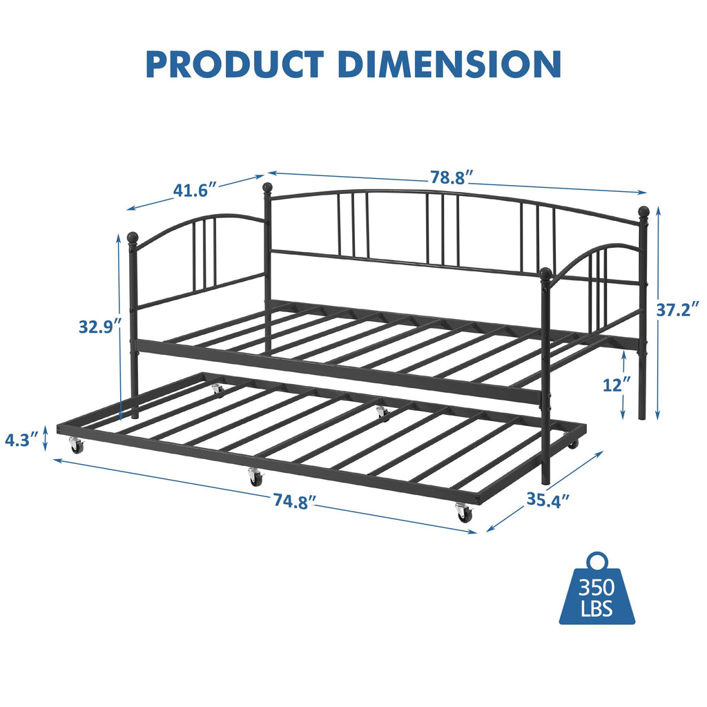 Twin Metal Daybed with Trundle L62578