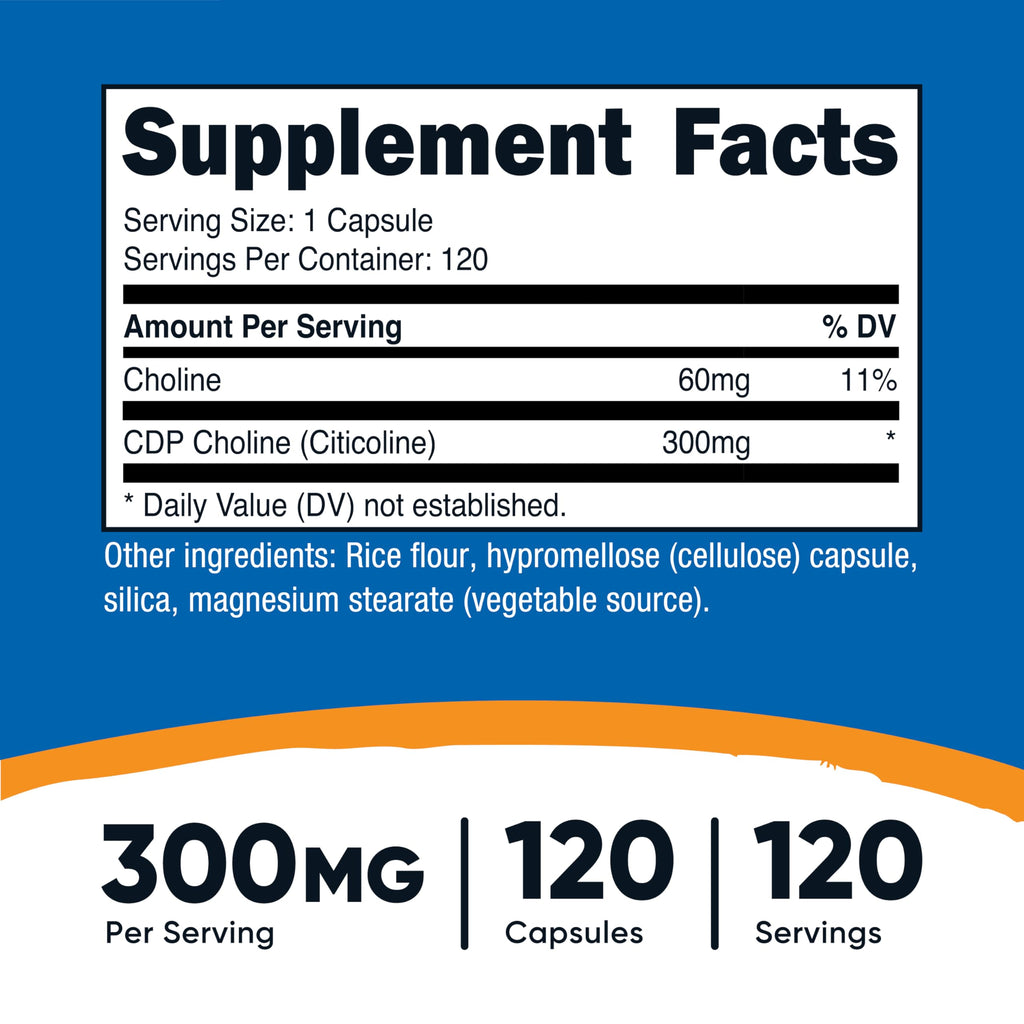 CDP Choline 300mg 120 Vegetarian Capsules M853815