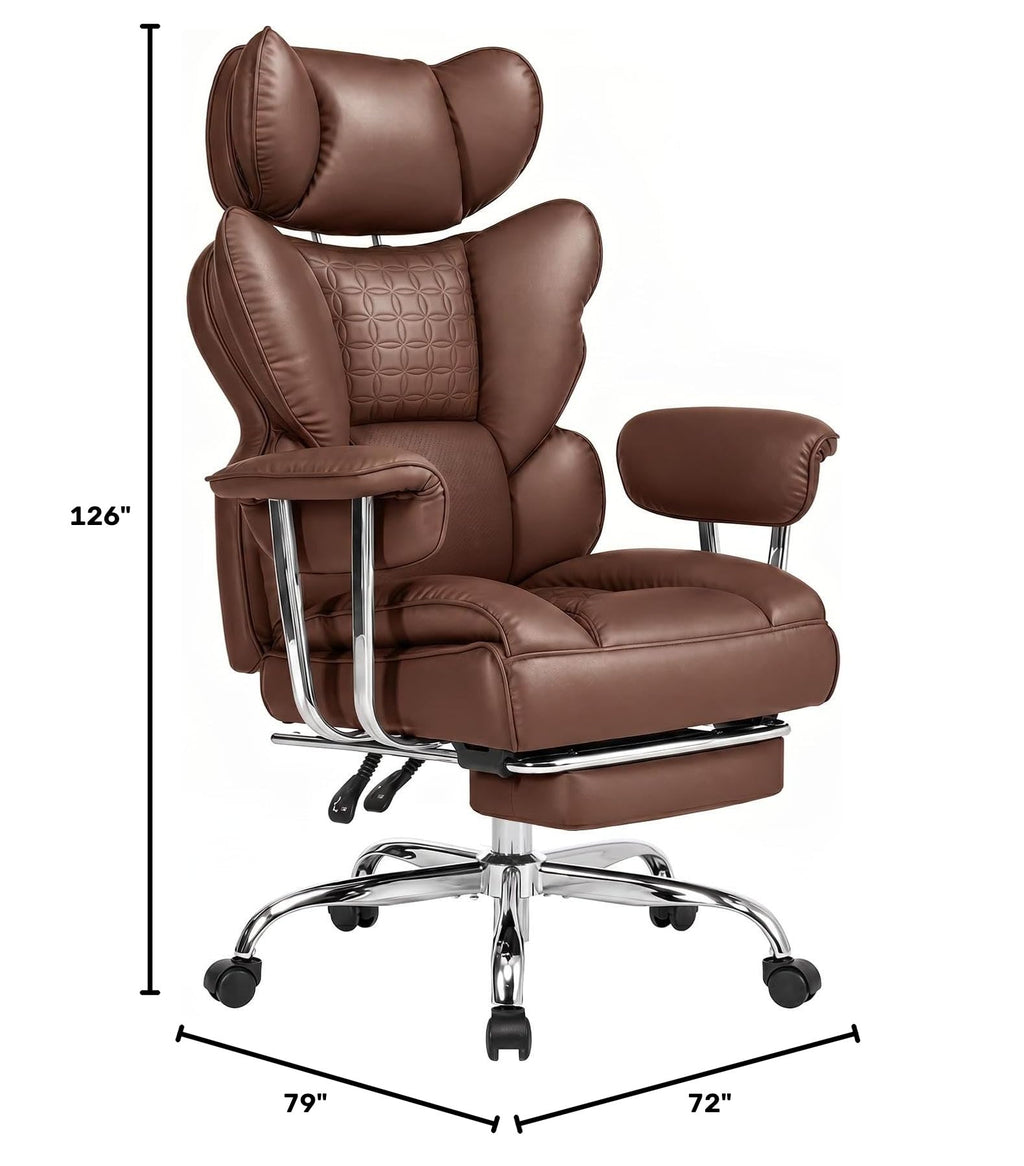 Big and Tall Home Office Desk Chair with Footrest O132