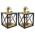 End Table Set of 2 with 3-Tier Storage Shelf U80271