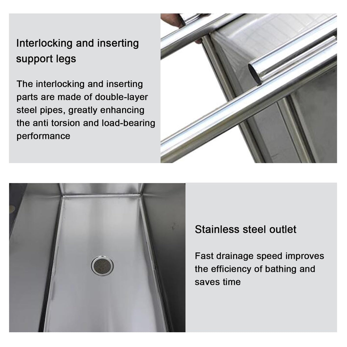 Stainless Steel Dog Grooming Tub with Stairs and Faucet G1723
