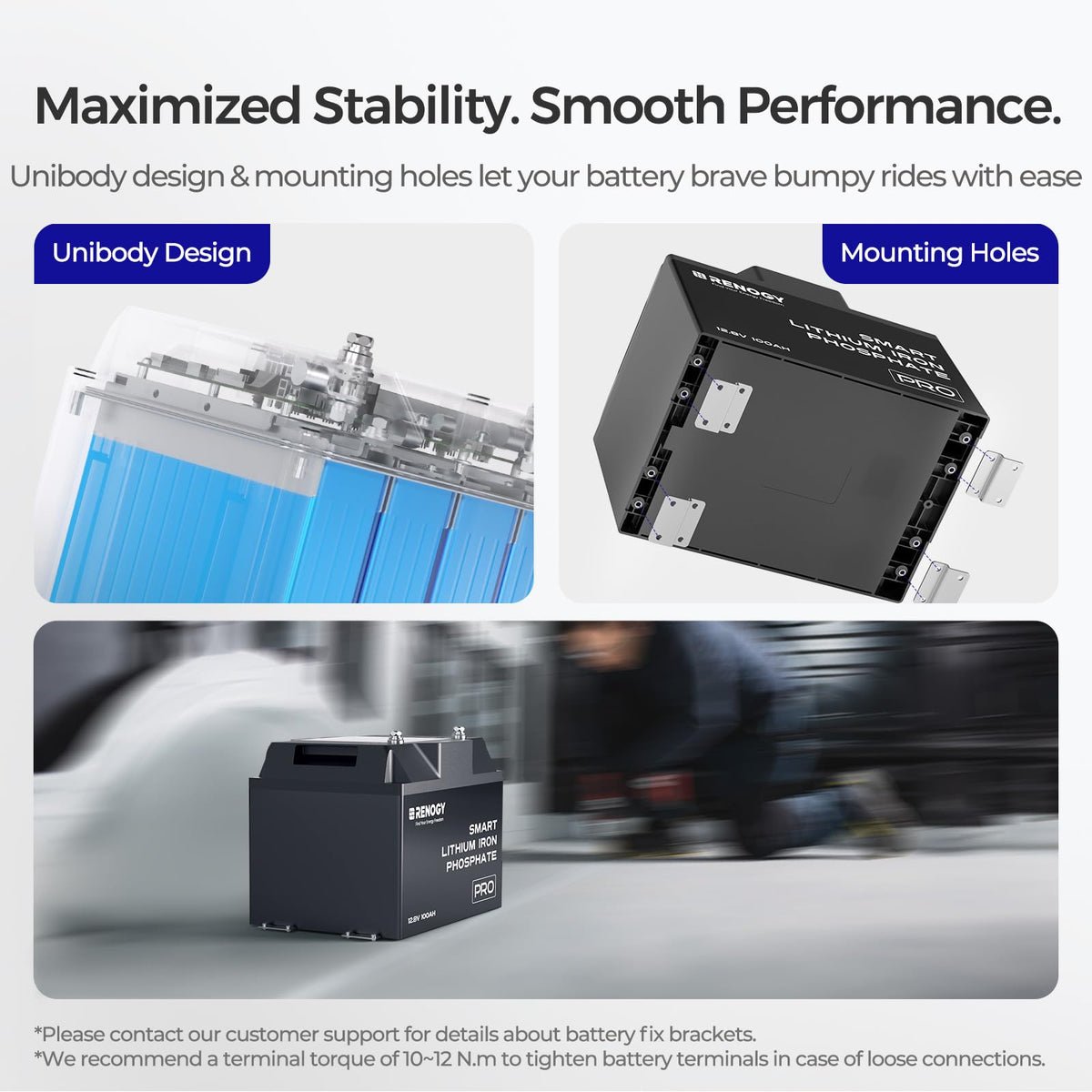 12V 100Ah Bluetooth Self-Heating Lithium LiFePO4 Deep Cycle Battery C32512