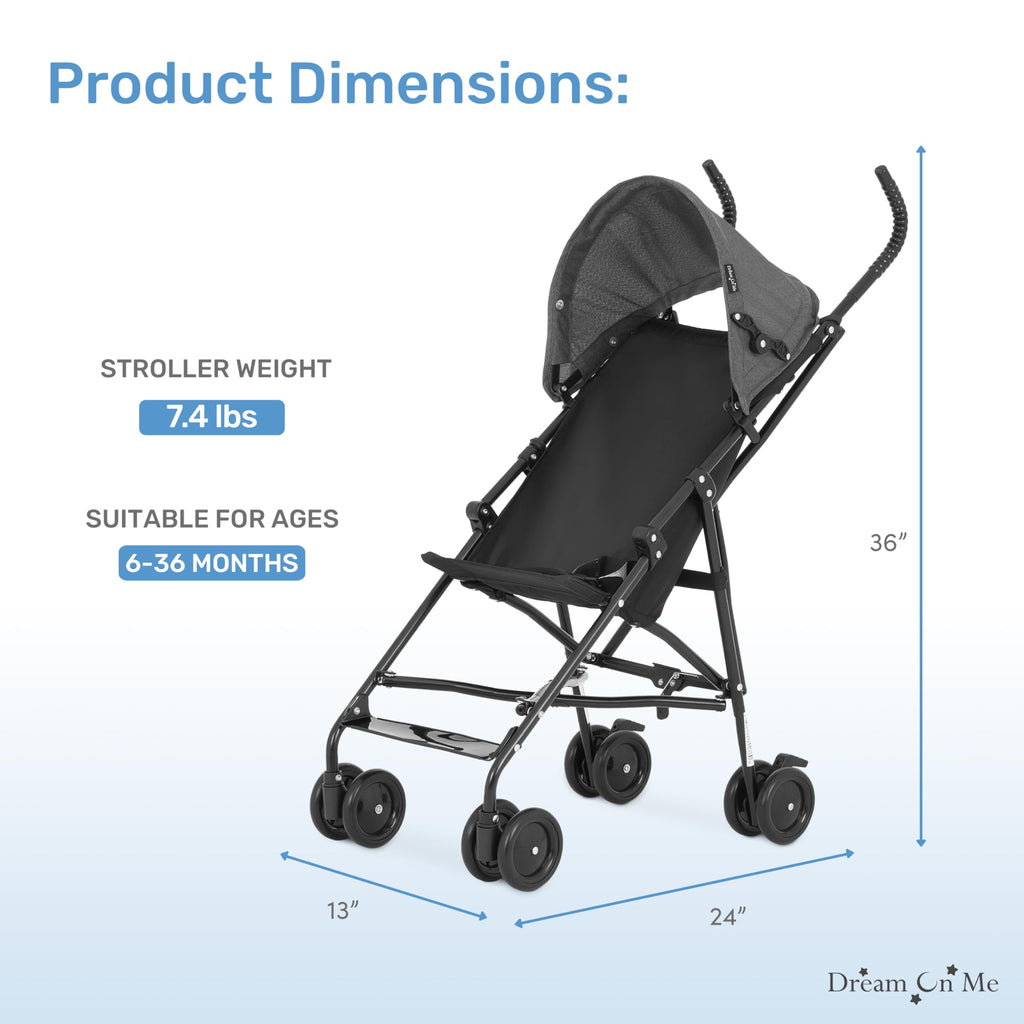 Black Lightweight Umbrella Stroller G2444