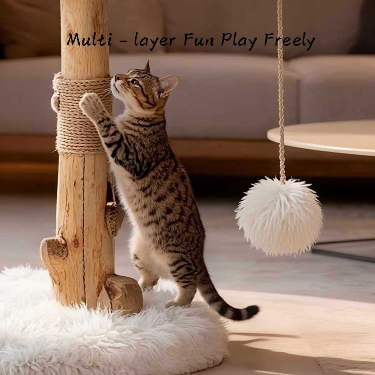 Modern Cat Tree Tower with Sisal Scratching Post V4021