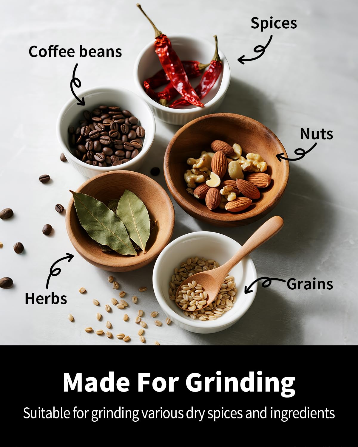 Electric Blade Coffee Grinder with Removable Stainless Steel Bowl V38695