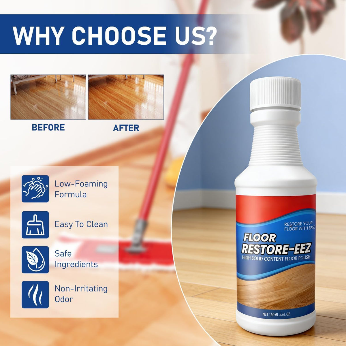Floor Restore Cleaner, High Solid Content Floor Polish (2 PACK) T646970