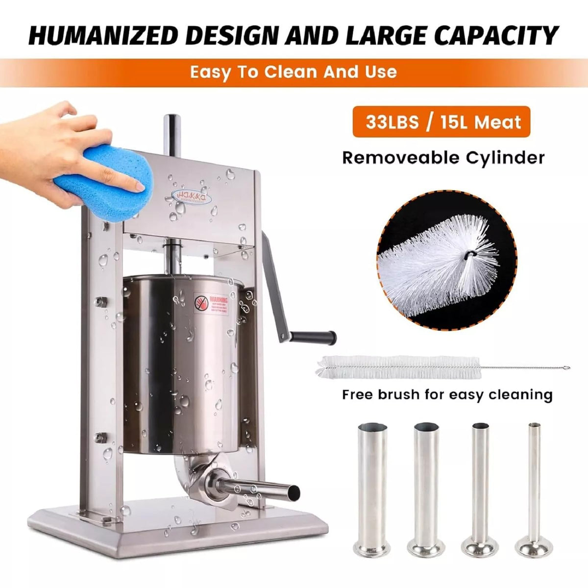 25 Lb Stainless Steel Vertical Sausage Stuffer J7840