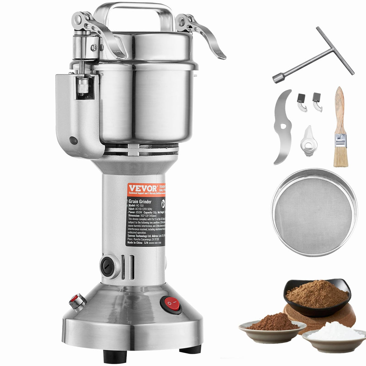 750g 2000W Stainless Steel Electric Grain Mill Grinder O849646