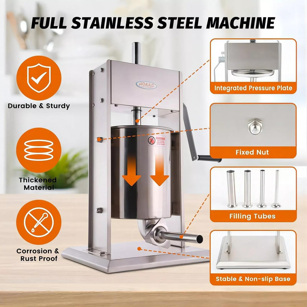 25 Lb Stainless Steel Vertical Sausage Stuffer J7840