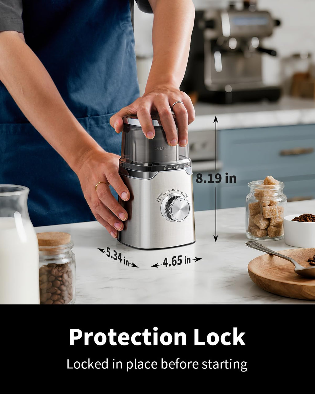 Electric Blade Coffee Grinder with Removable Stainless Steel Bowl V38695