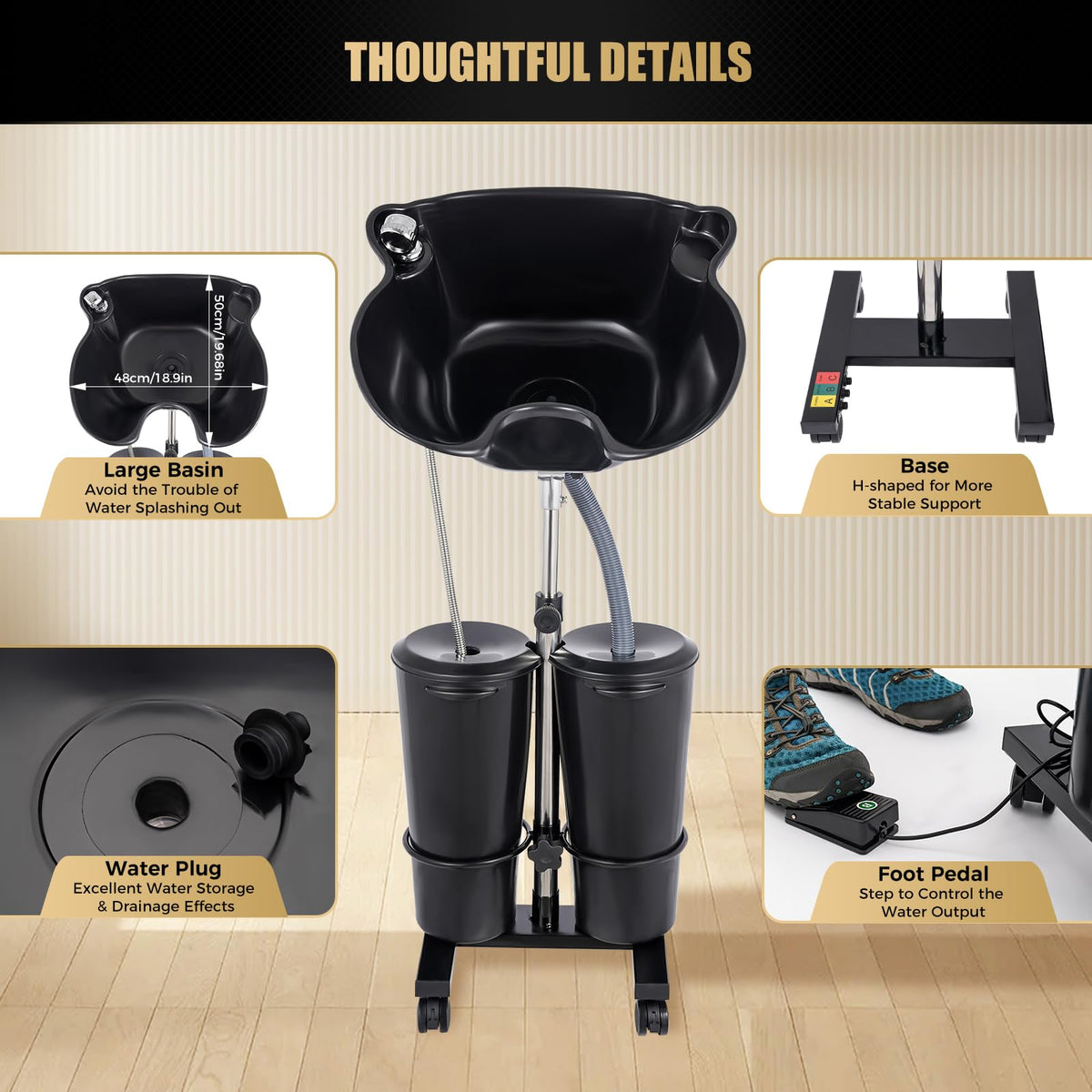 Portable Shampoo Bowl Unit with 2 Bucket F506577