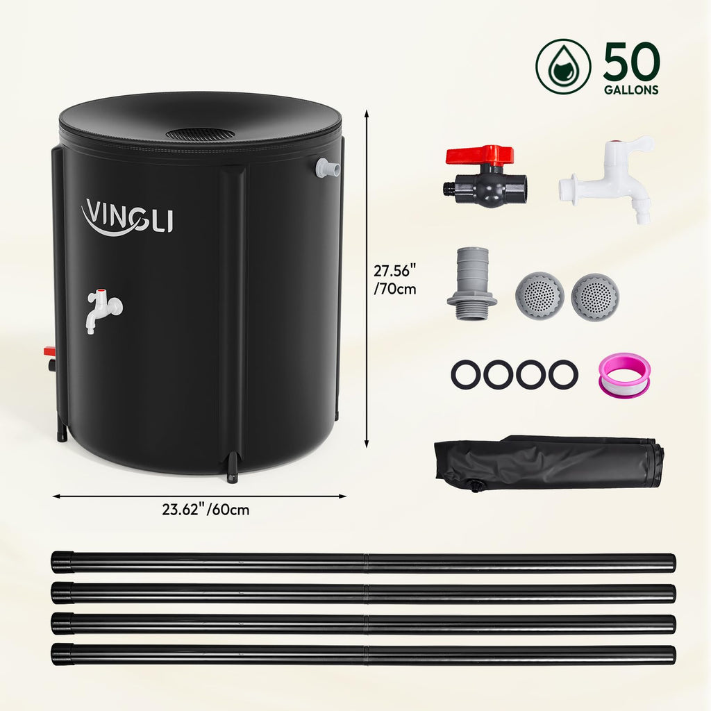 Collapsible 50 Gallon Rain Barrel E684077