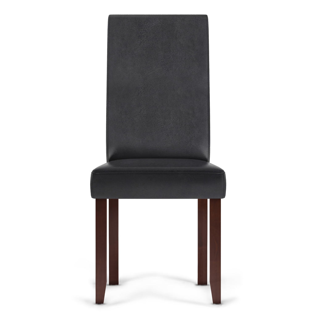 Vegan Leather Parsons Dining Chairs Black Set of 2 N264