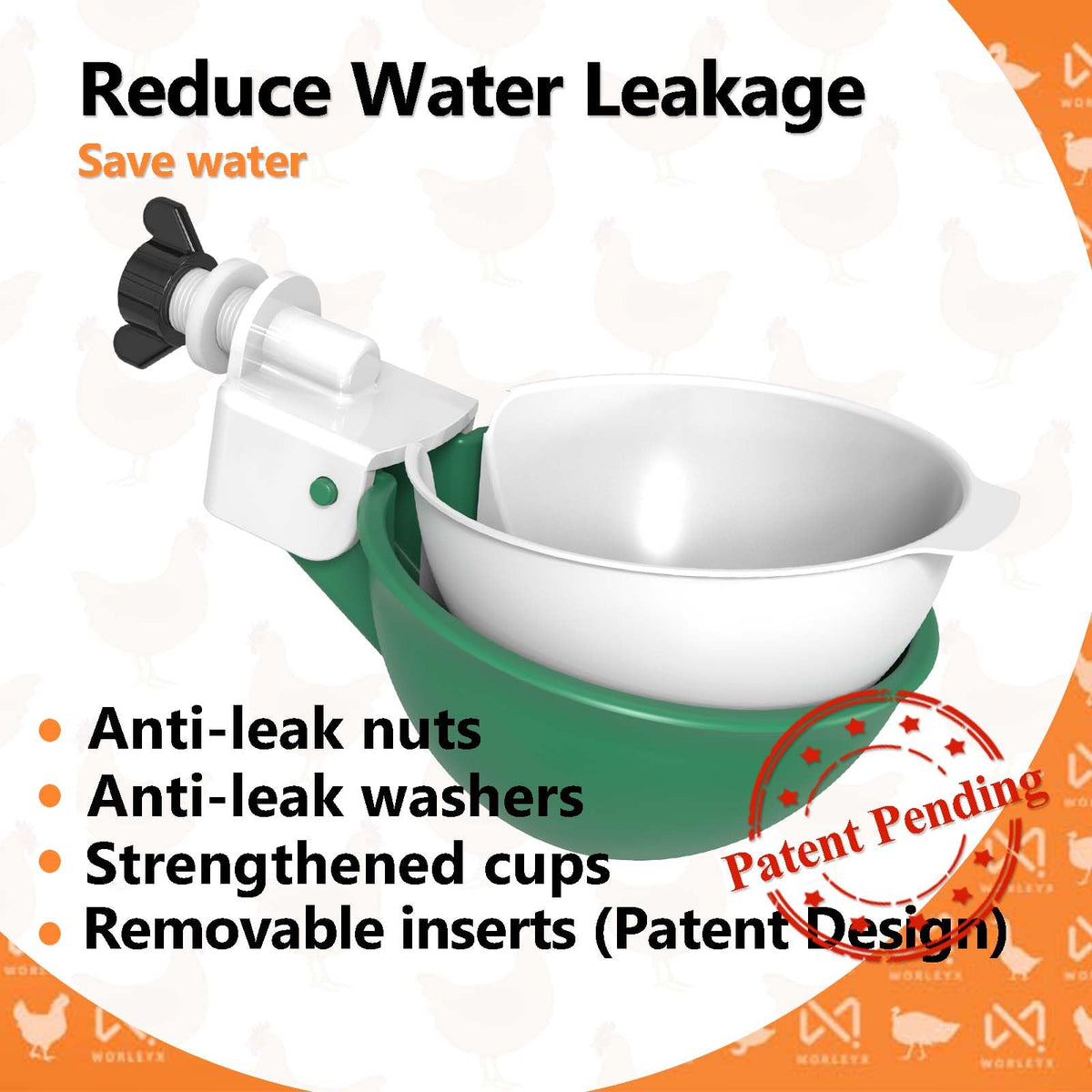 Large Automatic Chicken Waterer Cups with Inserts 5 Pack E8196