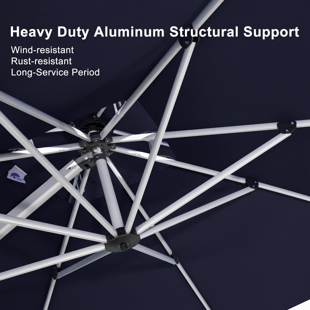 10 FT Navy Blue Cantilever Patio Umbrella I24176