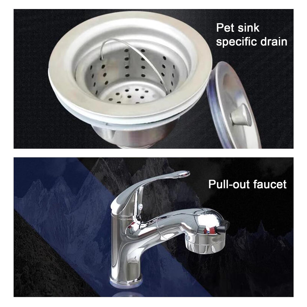 Stainless Steel Dog Grooming Tub with Stairs and Faucet G1723