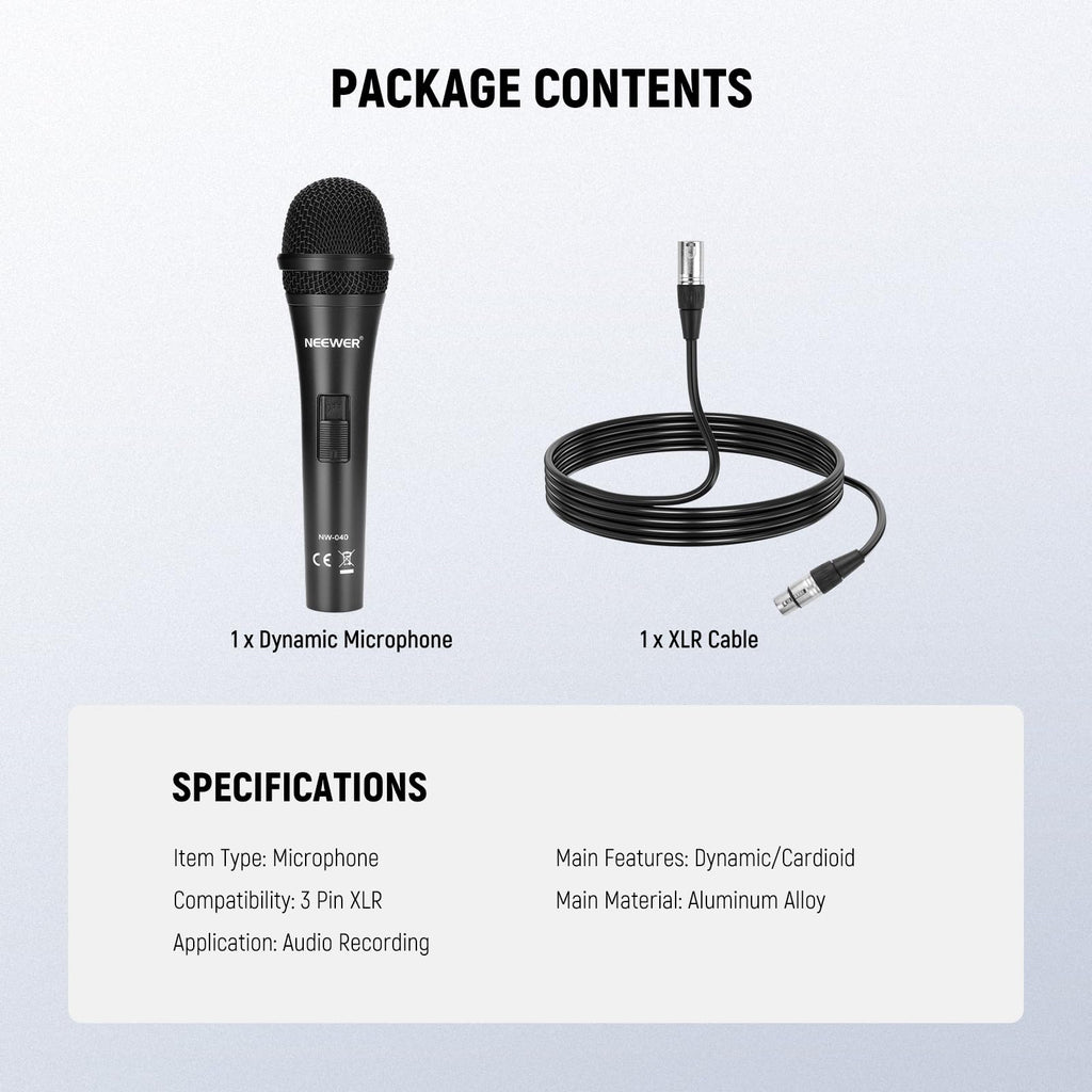 Cardioid Dynamic Microphone with XLR Cable C7008