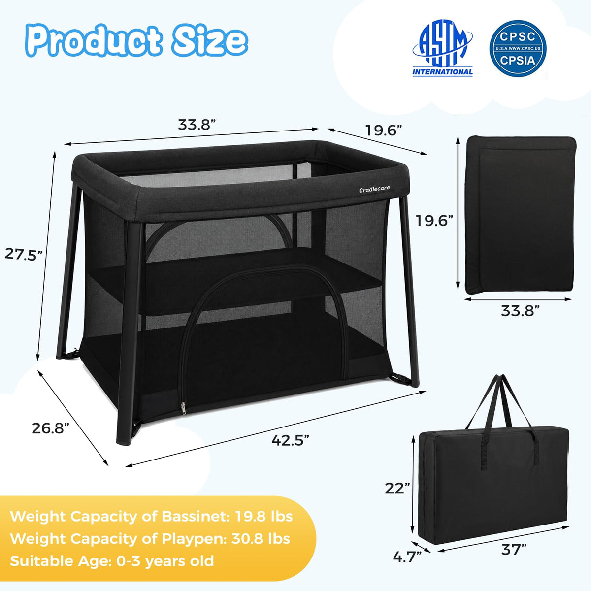 Portable Playpen with Bassinet M432909